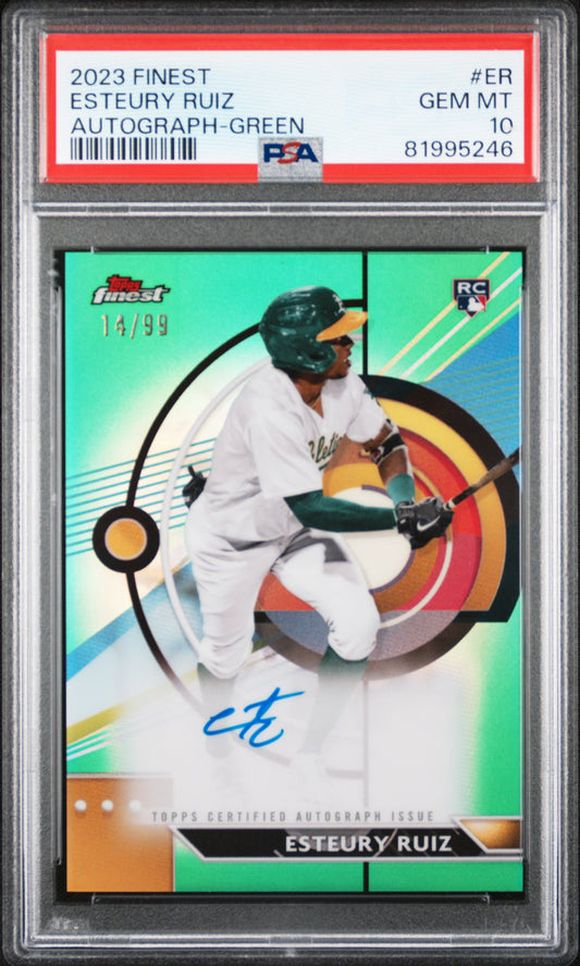 2023 Topps Finest Finest Autographs #ER Esteury Ruiz Autograph-Green PSA 10