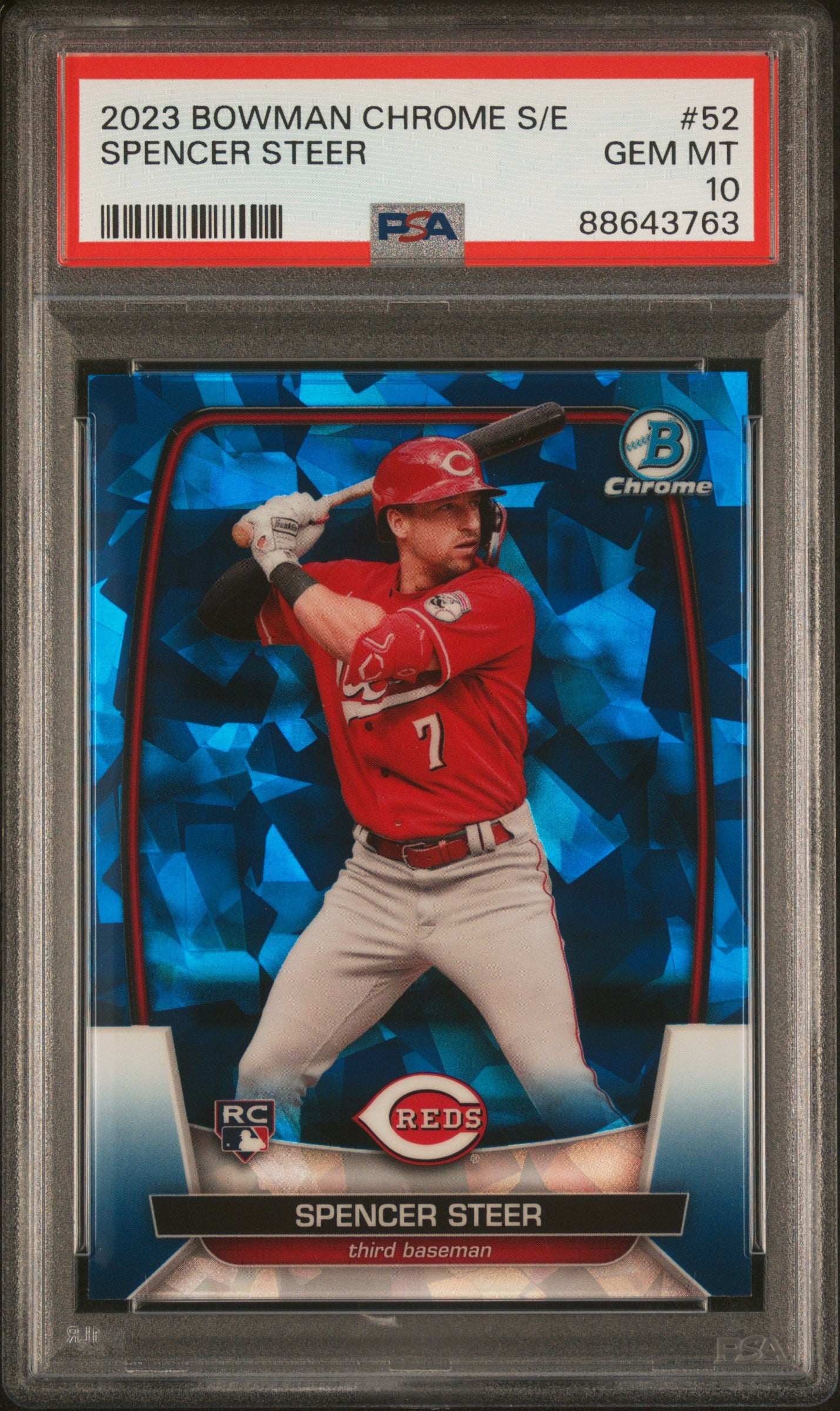 2023 Bowman Chrome Sapphire Edition #52 Spencer Steer PSA 10