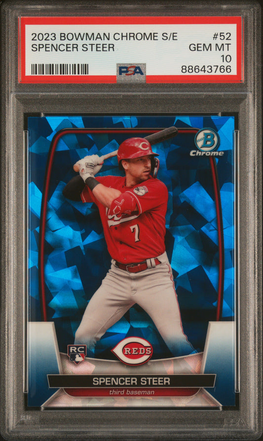 2023 Bowman Chrome Sapphire Edition #52 Spencer Steer PSA 10