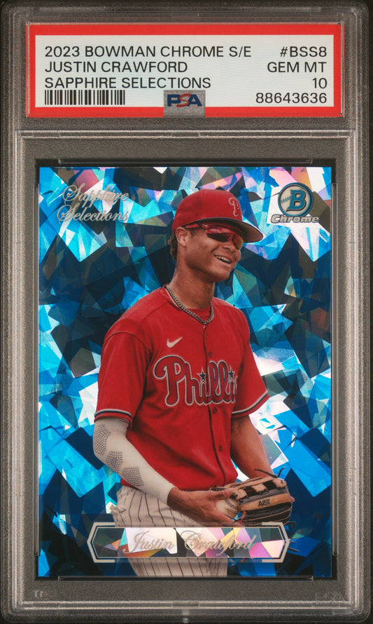 2023 Bowman Chrome S/E Sapphire SelectionsSSP #BSS8 Justin Crawford PSA 10