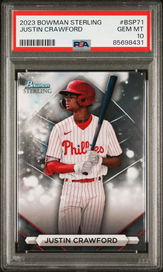 2023 Bowman Sterling #BSP71 Justin Crawford PSA 10