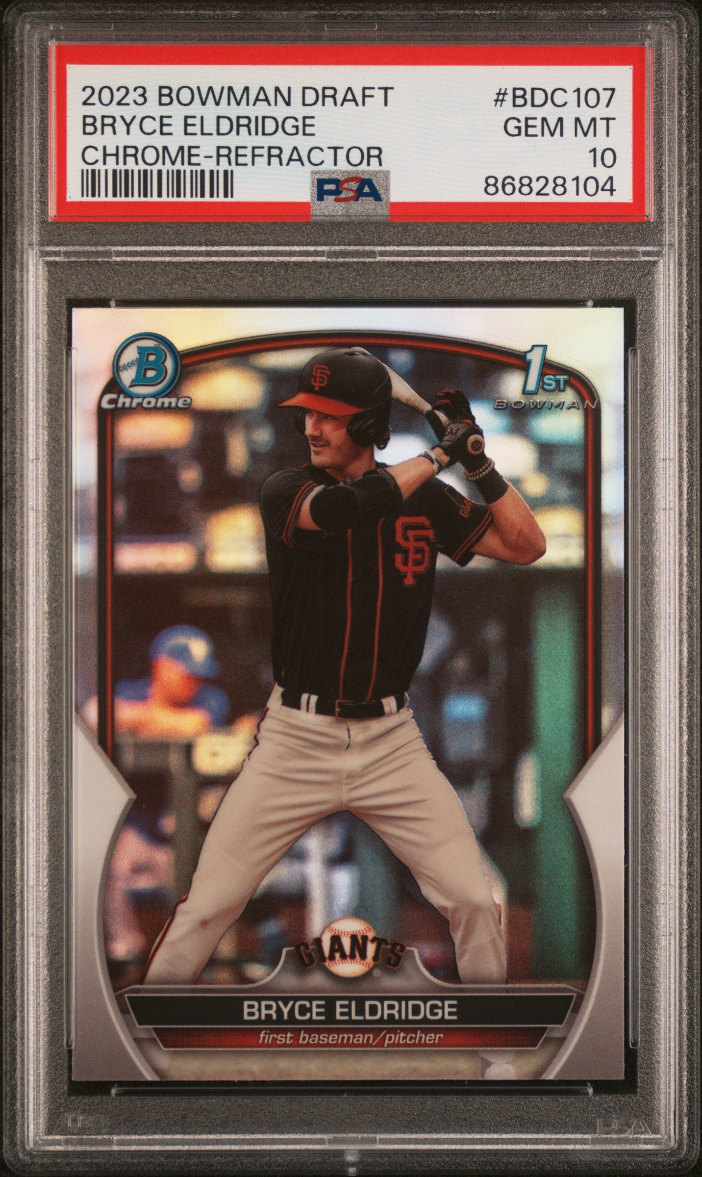2023 Bowman Draft #BDC107 Bryce Eldridge Chrome-Refractor PSA 10