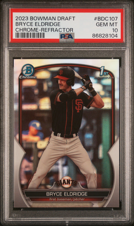 2023 Bowman Draft #BDC107 Bryce Eldridge Chrome-Refractor PSA 10