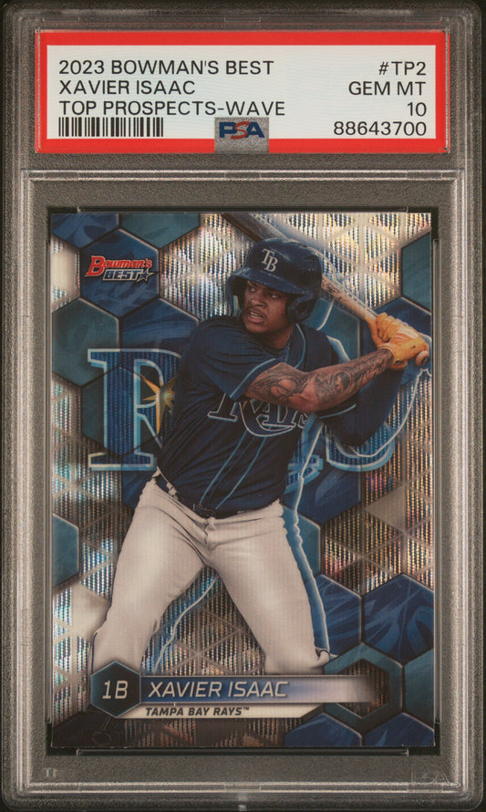 2023 Bowman'S Best Top Prospects #TP2 Xavier Isaac Top Prospects-Wave Ref PSA 10