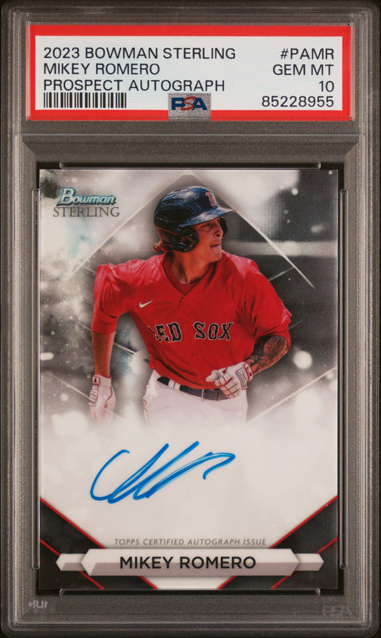 2023 Bowman Sterling Prospect Autographs #PAMR Mikey Romero PSA 10