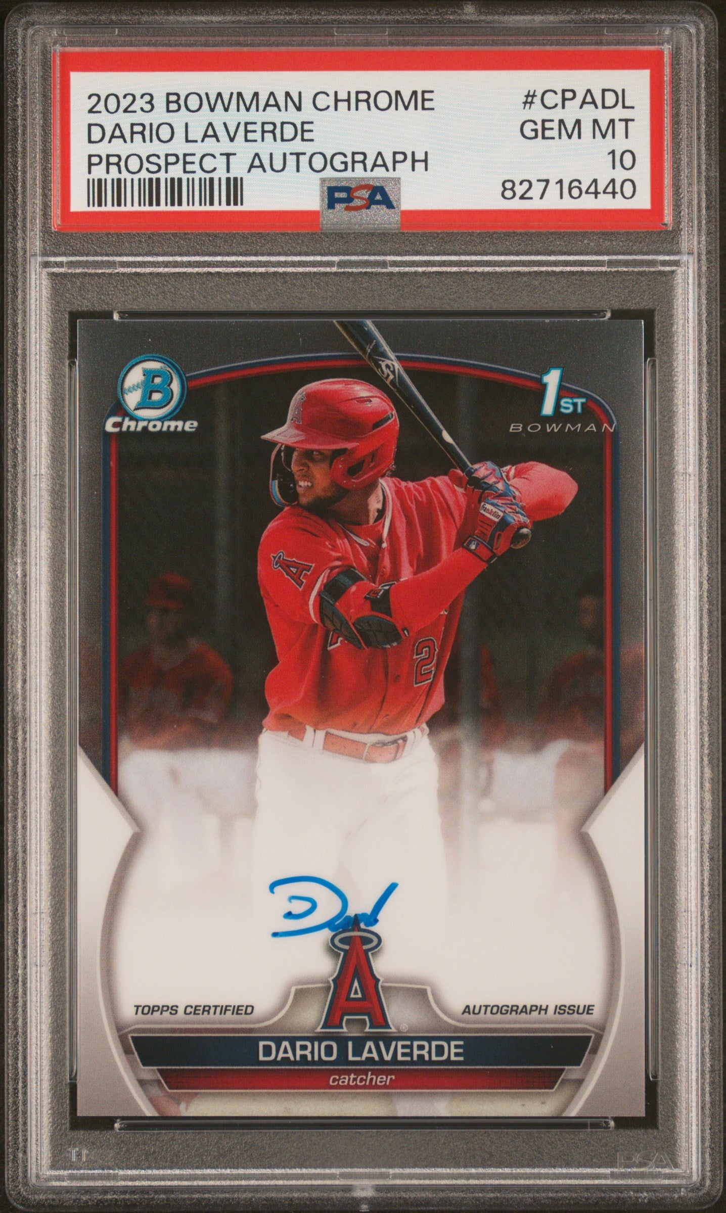 2023 Bowman Chrome Prospect Autographs #CPADL Dario Laverde PSA 10