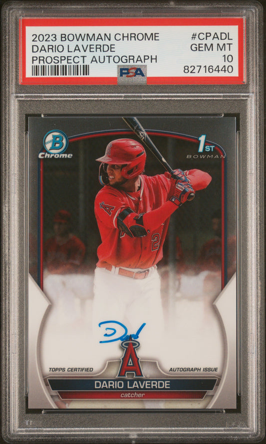 2023 Bowman Chrome Prospect Autographs #CPADL Dario Laverde PSA 10