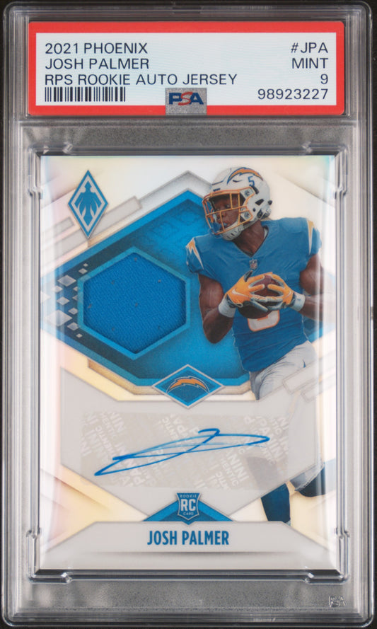 2021 Panini Phoenix Rps Rookie Auto Jersey #JPA Josh Palmer  PSA 9