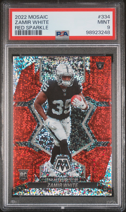 2022 Panini Mosaic #334 Zamir White Red Sparkle PSA 9