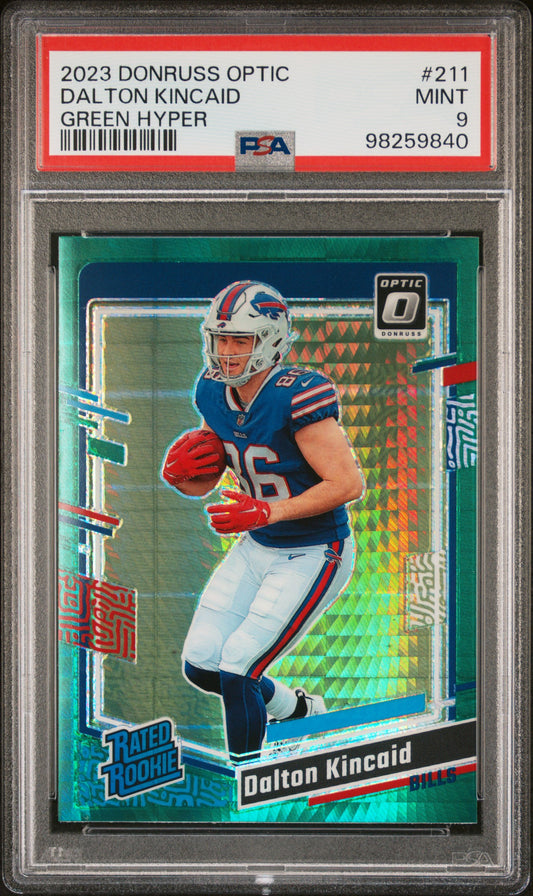 2023 Panini Donruss Optic #211 Dalton Kincaid Green Hyper PSA 9