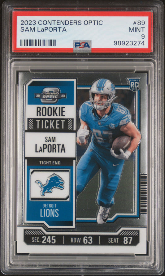 2023 Panini Contenders Optic #89 Sam Laporta PSA 9
