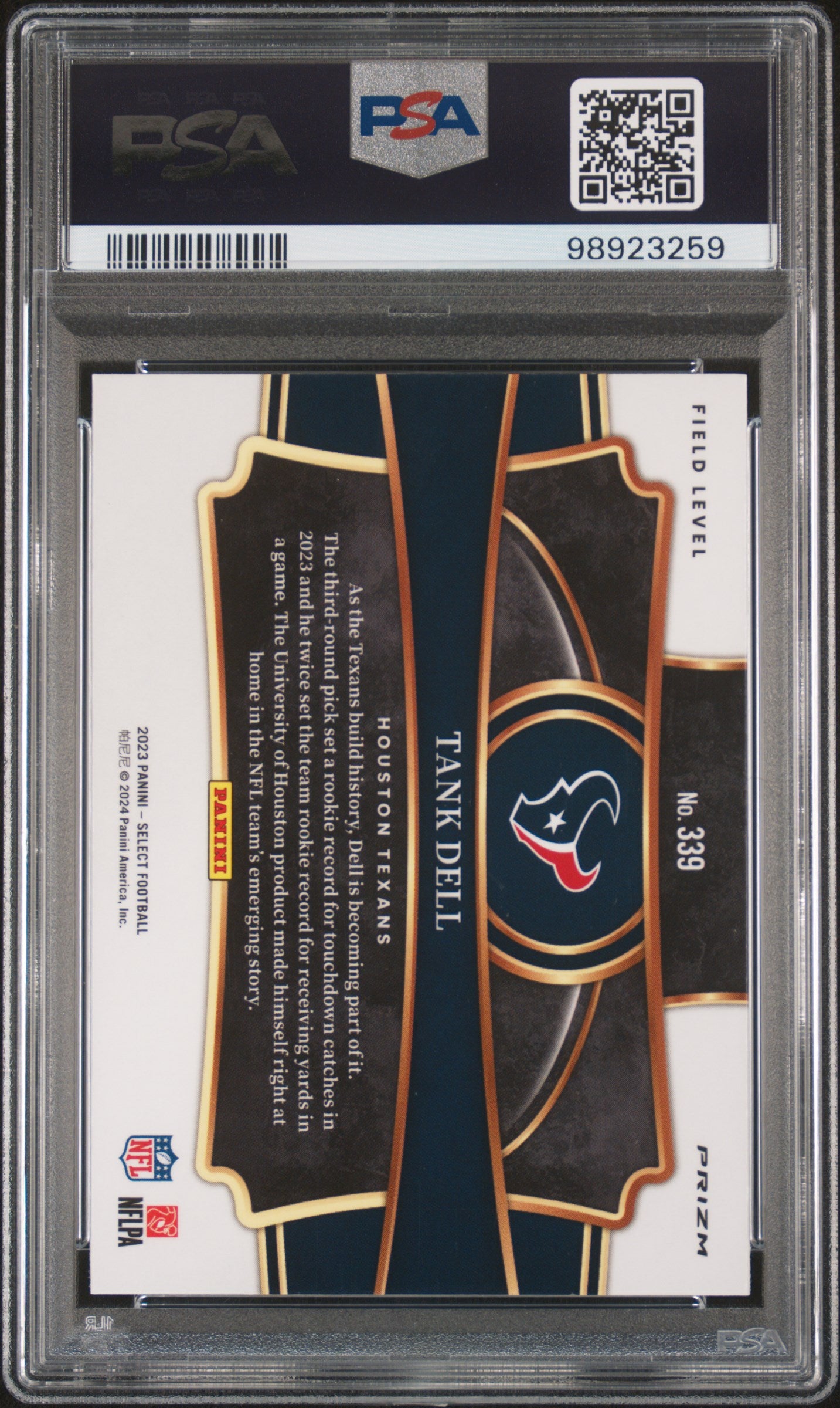 2023 Panini Select #339 Tank Dell Silver Prizm PSA 10