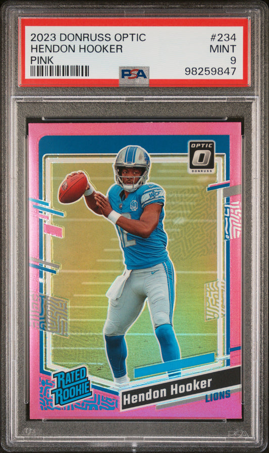 2023 Panini Donruss Optic #234 Hendon Hooker Pink PSA 9