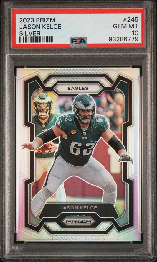 2023 Panini Prizm #245 Jason Kelce Silver Prizm PSA 10