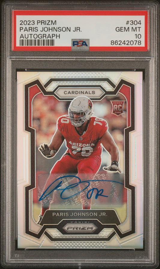 2023 Panini Prizm #304 Paris Johnson Jr. Autograph PSA 10
