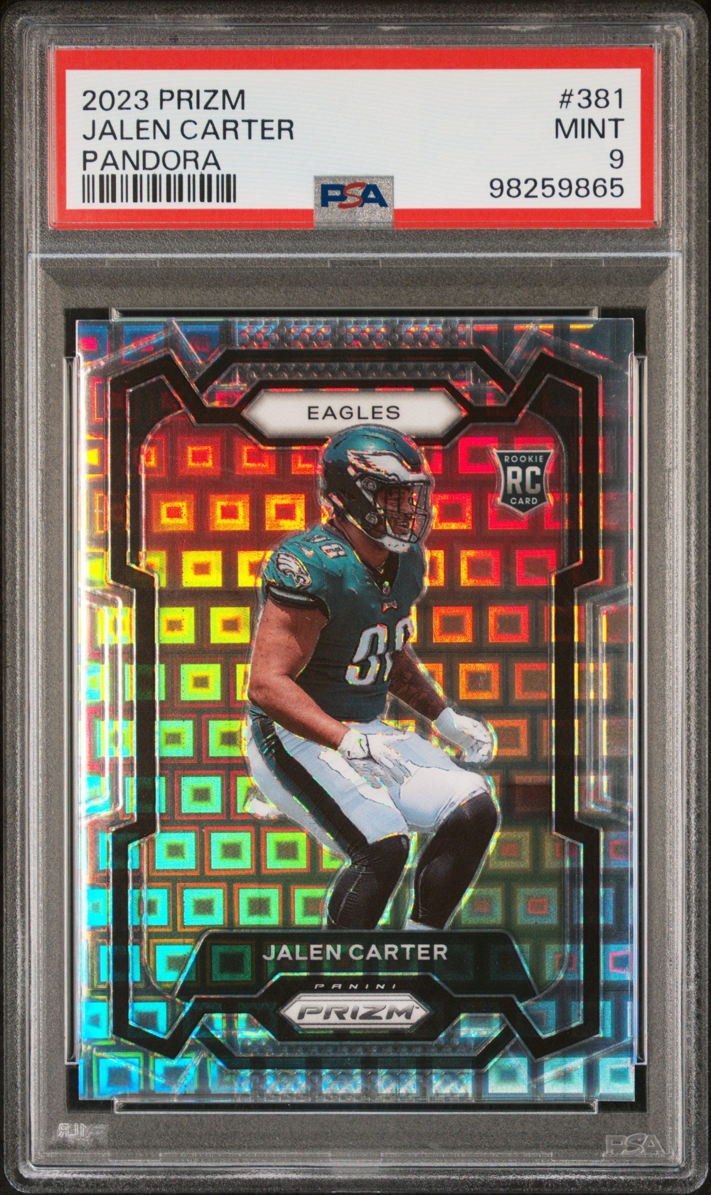 2023 Panini Prizm #381 Jalen Carter Pandora PSA 9