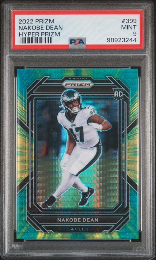2022 Panini Prizm #399 Nakobe Dean Hyper Prizm PSA 9