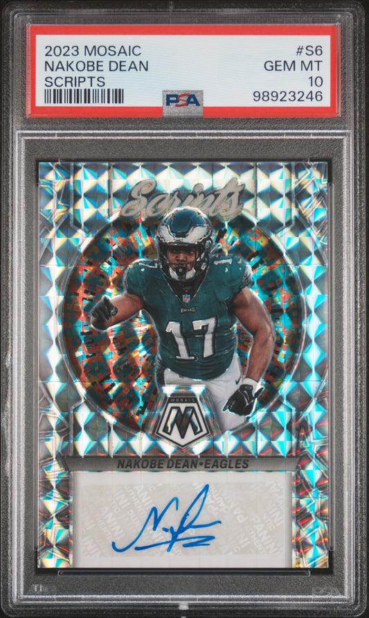 2023 Panini Mosaic Scripts #S6 Nakobe Dean PSA 10