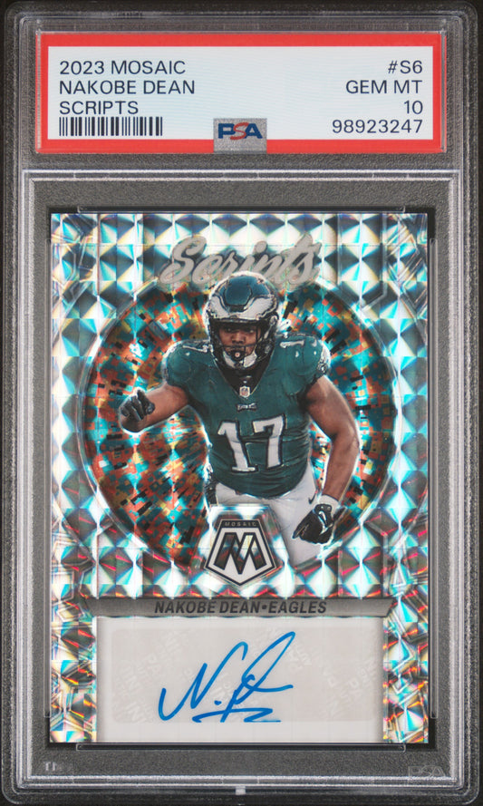 2023 Panini Mosaic Scripts #S6 Nakobe Dean PSA 10