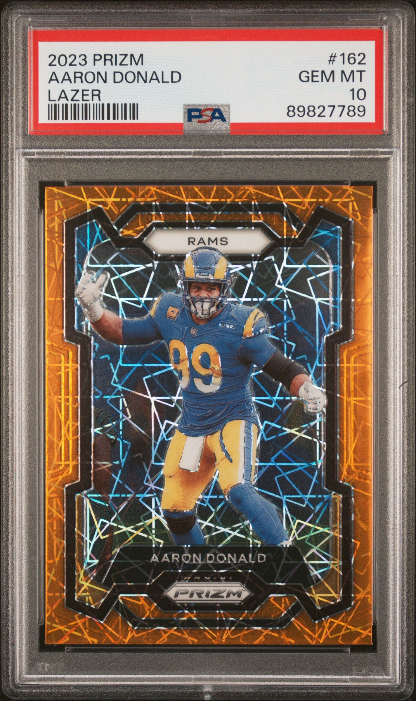 2023 Panini Prizm #162 Aaron Donald Lazer Prizm PSA 10
