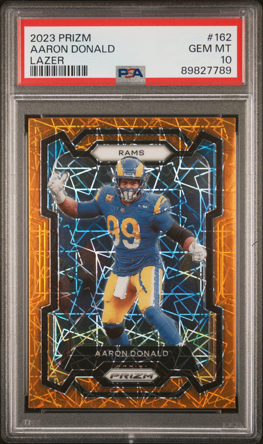 2023 Panini Prizm #162 Aaron Donald Lazer Prizm PSA 10