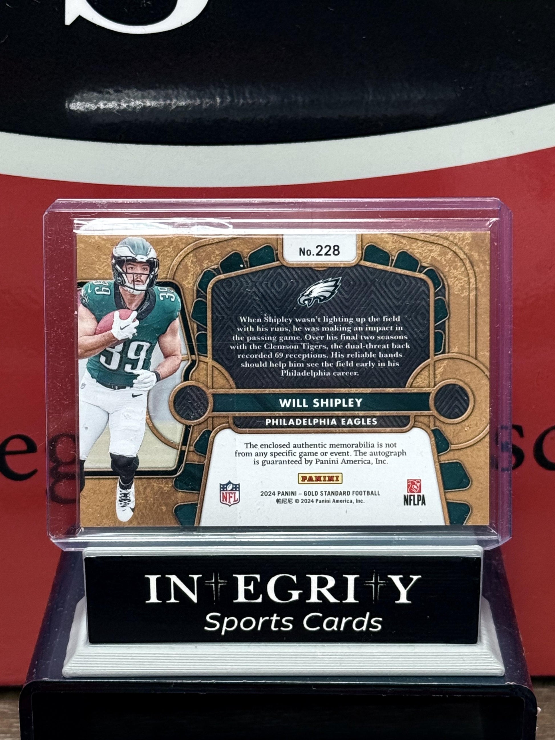 2024 PANINI GOLD STANDARD RC #228 WILL SHIPLEY SAPPHIRE PATCH AUTO AUTOGRAPH /10