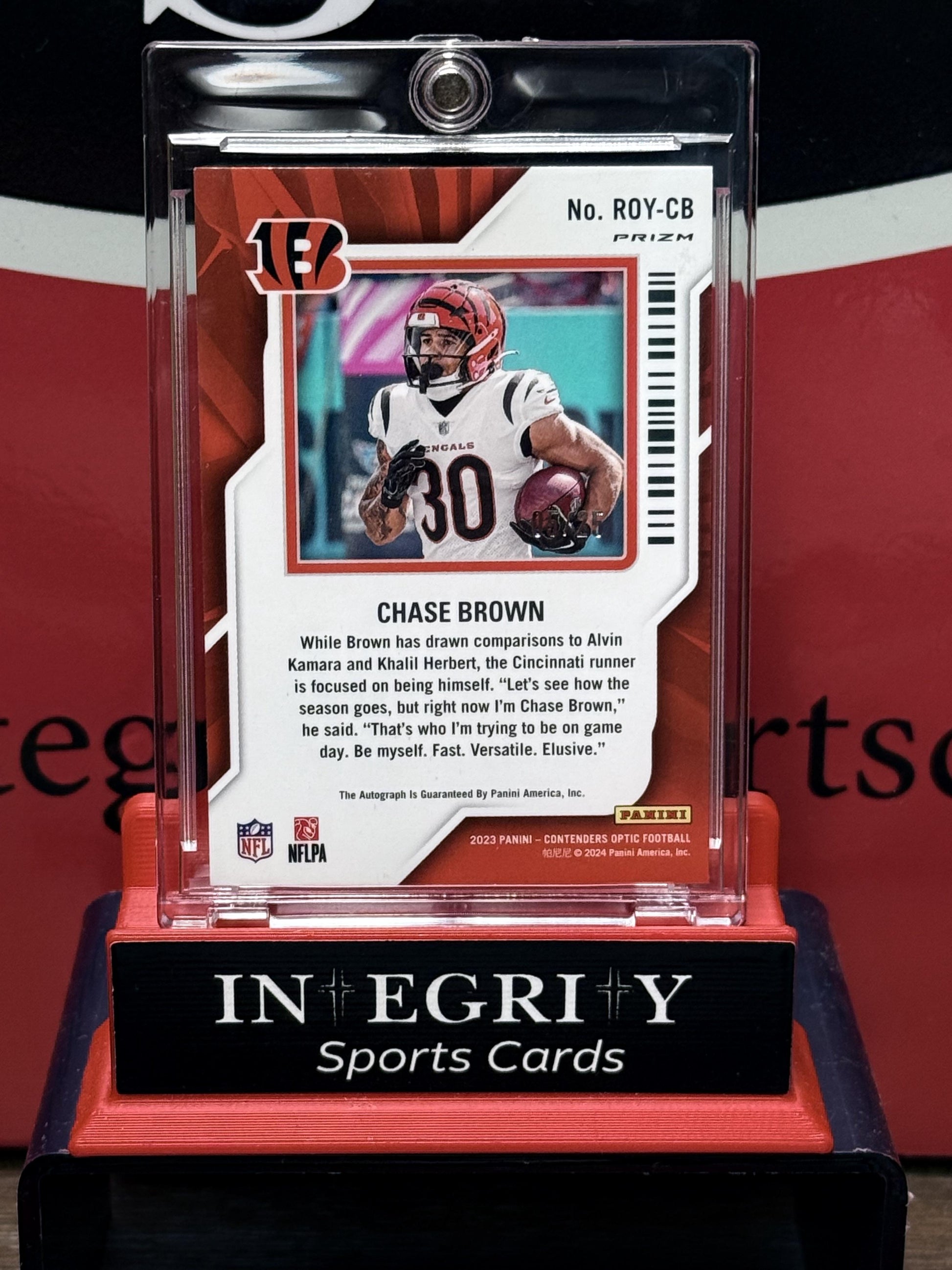 23 Panini Contenders Optic Chase Brown Rookie Of The Year Auto Black Scope /25