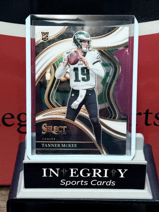 2023 Select Tanner McKee Club Level Die-Cut White Prizm /199 Philadelphia Eagles