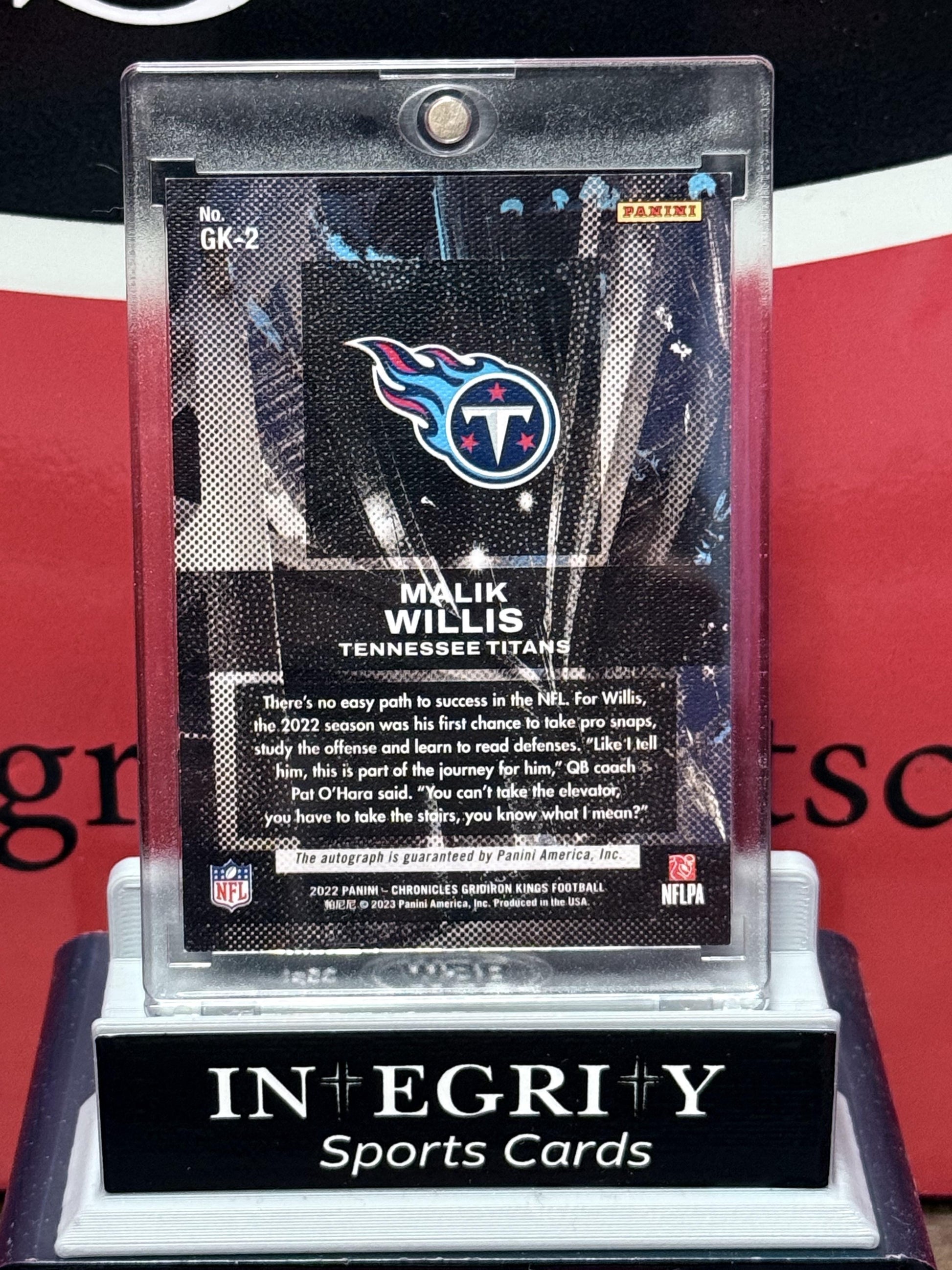 Malik Willis 2022 Panini Chronicles Gridiron Kings #GK-2 Rookie Auto /25 Purple