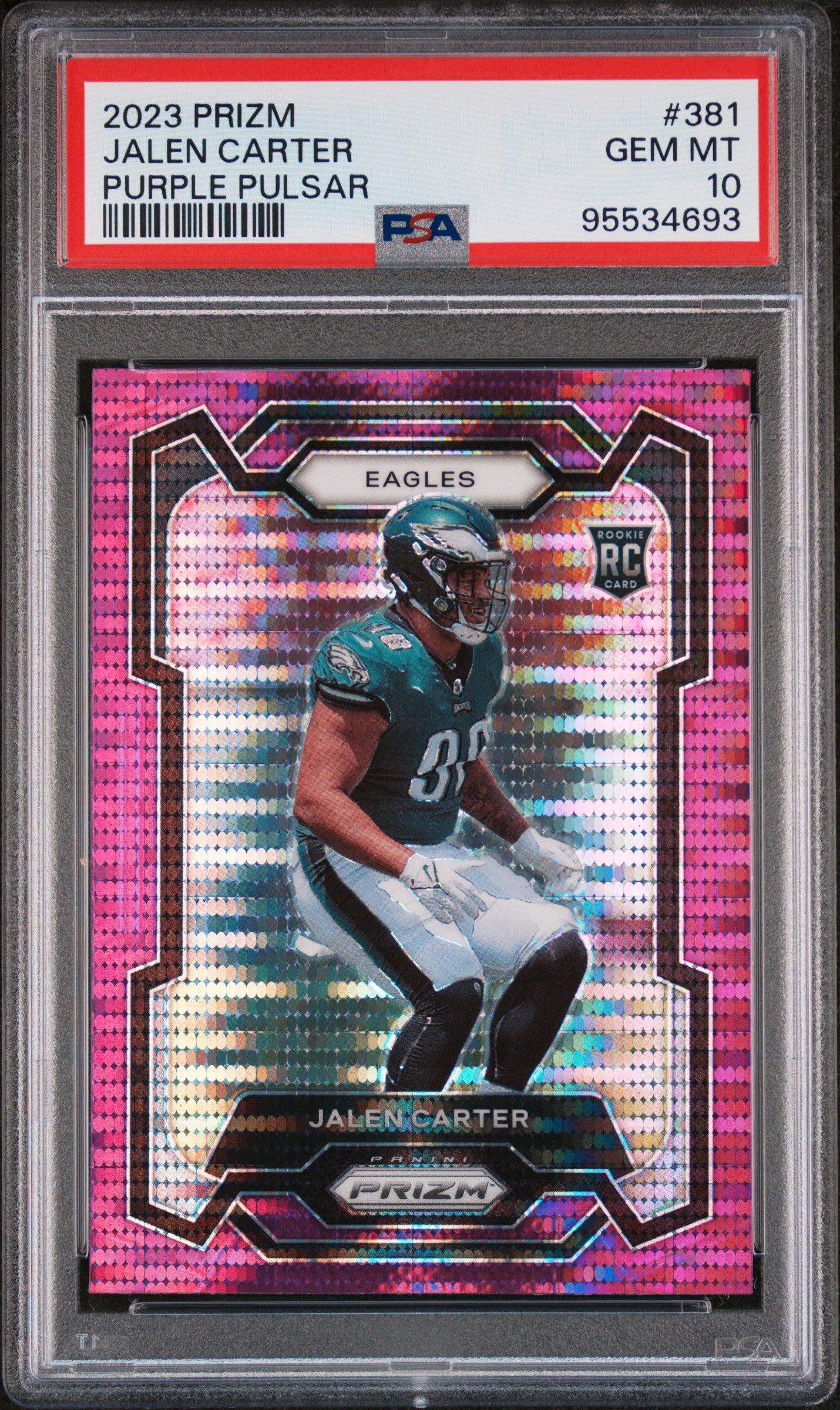 2023 Panini Prizm #381 Jalen Carter Purple Pulsar PSA 10