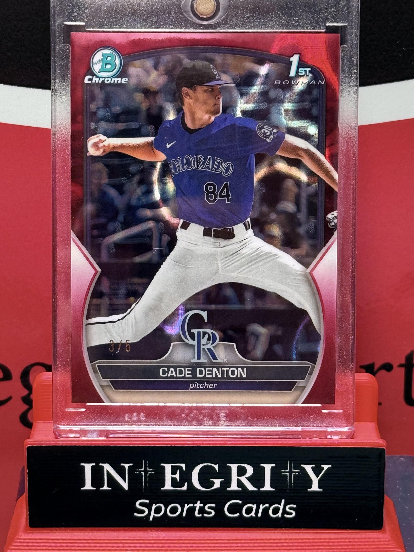 Bowman Chrome Draft #BDC-22 Cade Denton Red/5