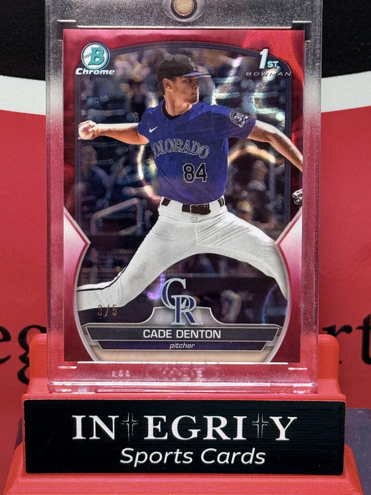 Bowman Chrome Draft #BDC-22 Cade Denton Red/5