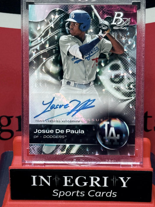 2023 Bowman Platinum #TOP-80 Josue De Paula Autographs Ice Pattern Foil #/50