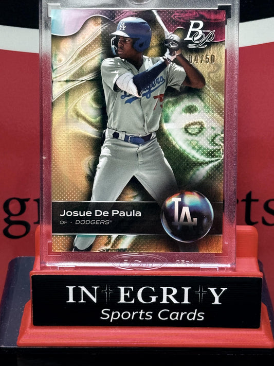 2023 Bowman Platinum #TOP-80 Josue De Paula Top Prospects Gold #/50