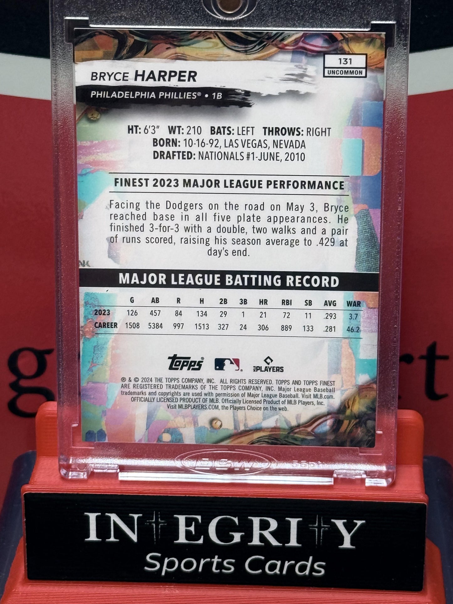 2024 Finest #131 Bryce Harper Gold Refractors