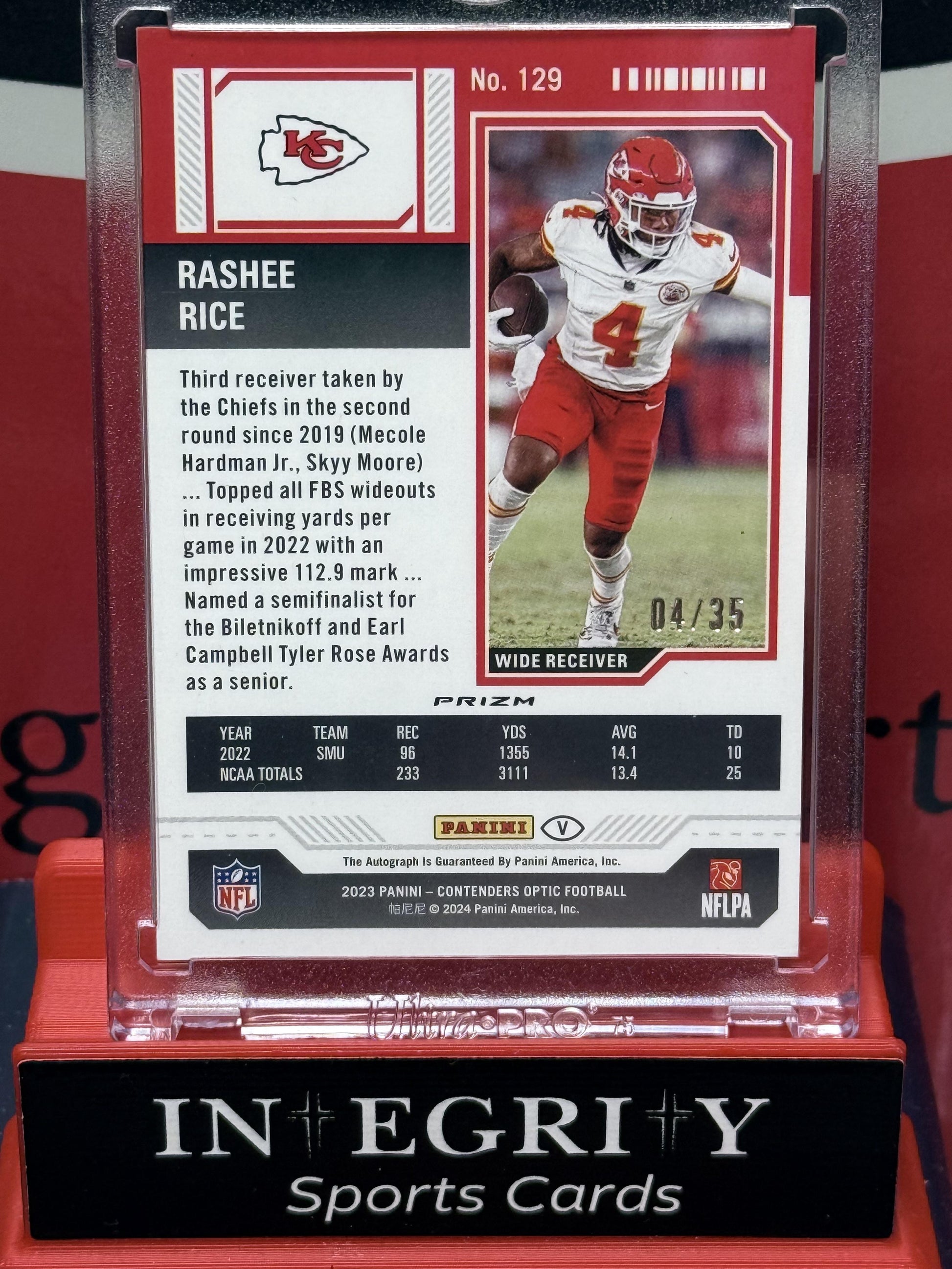 2023 Panini Contenders Optic #129 Rashee Rice Orange #/35