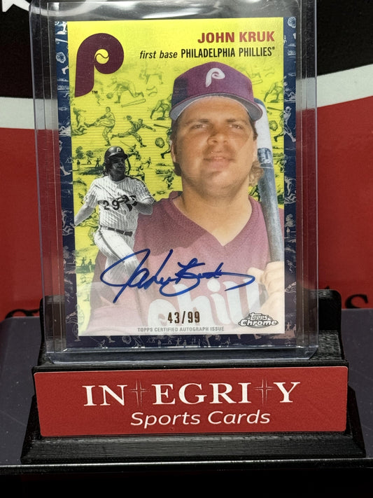 2023 Topps Chrome Platinum #CPA-JK John Kruk Autographs Blue Prism Refractor