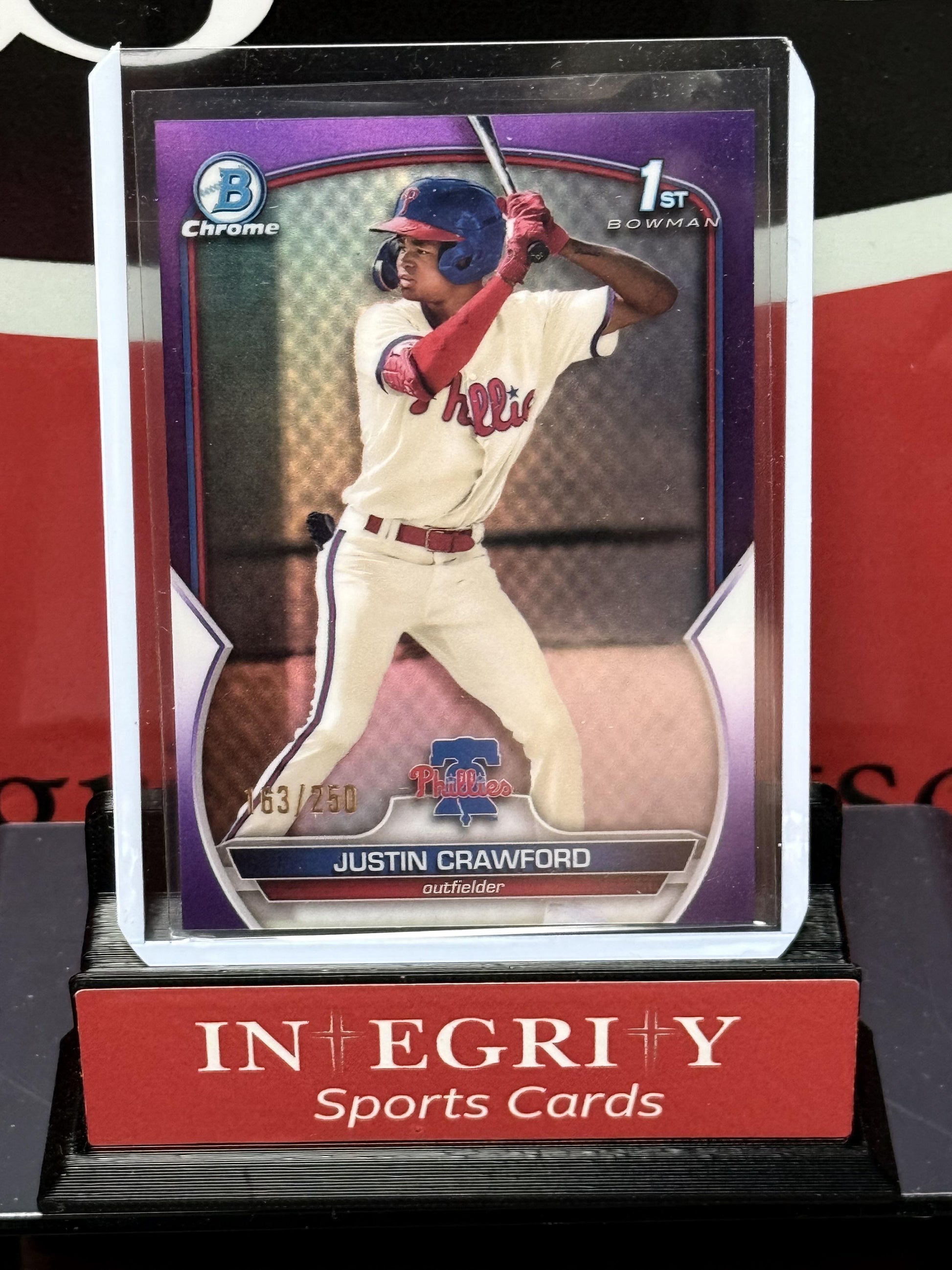 2023 Bowman #BCP-3 Justin Crawford Chrome Prospects Purple Refractors #/250
