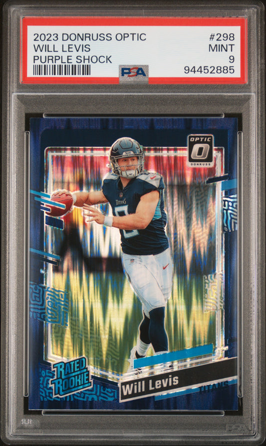 2023 Panini Donruss Optic #298 Will Levis Purple Shock PSA 9