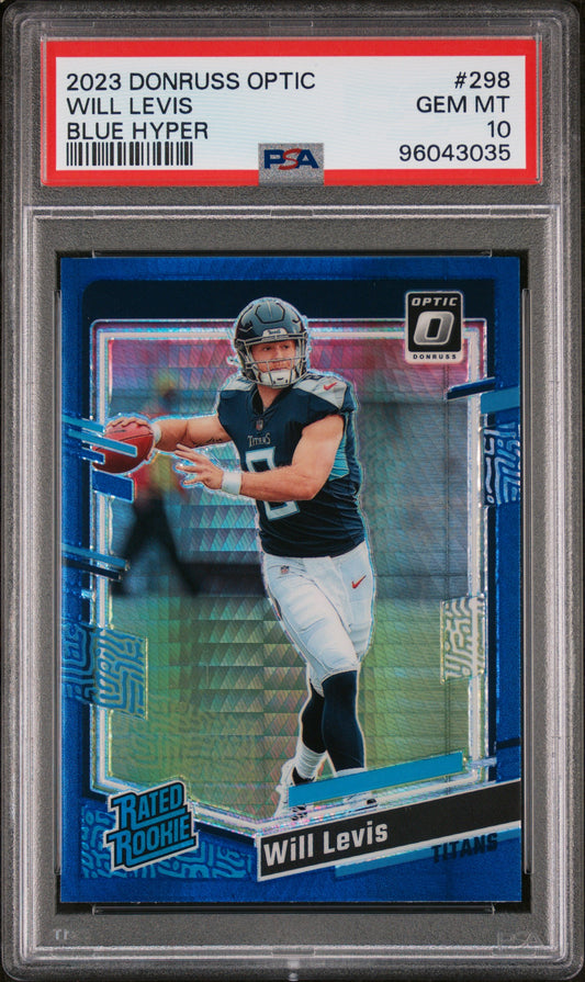 2023 Panini Donruss Optic #298 Will Levis Blue Hyper PSA 10