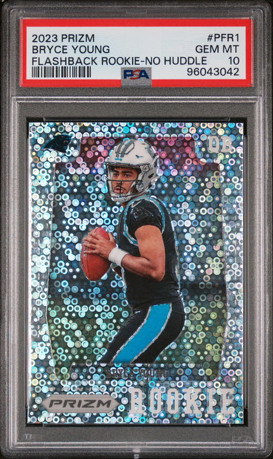 2023 Panini Prizm PFR1 Bryce Young Flashback Rookie-No Huddle PSA 10