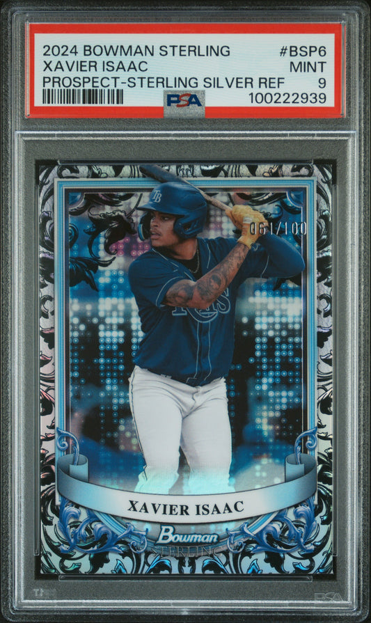 2024 Bowman Sterling #BSP6 Xavier Isaac Silver Ref/100 PSA 9