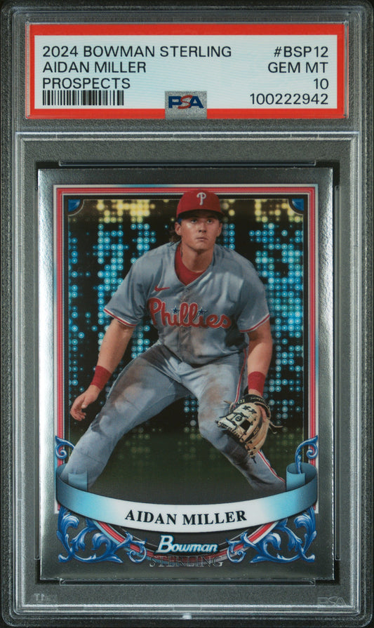 2024 Bowman Sterling Prospects #BSP12 Aidan Miller Prospects PSA 10