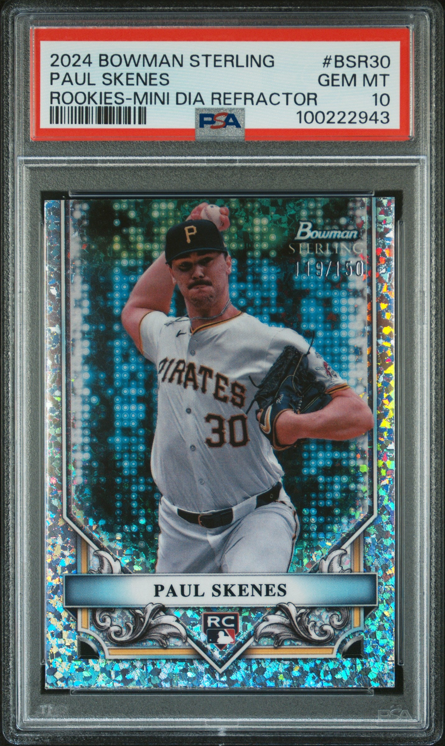 2024 Bowman Sterling Rookies #BSR30 Paul Skenes-Mini Diamond/150 PSA 10