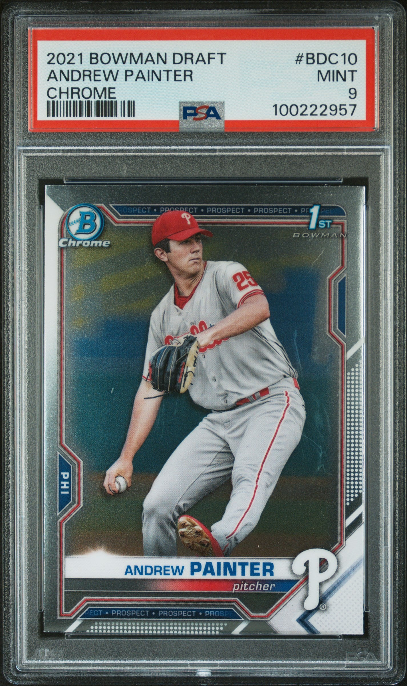 2021 Bowman Draft #BDC10 Andrew Painter Chrome PSA 9