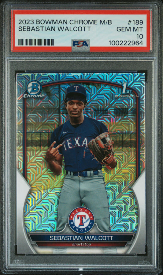 2023 Bowman Mega Box Chrome #189 Sebastian Walcott PSA 10