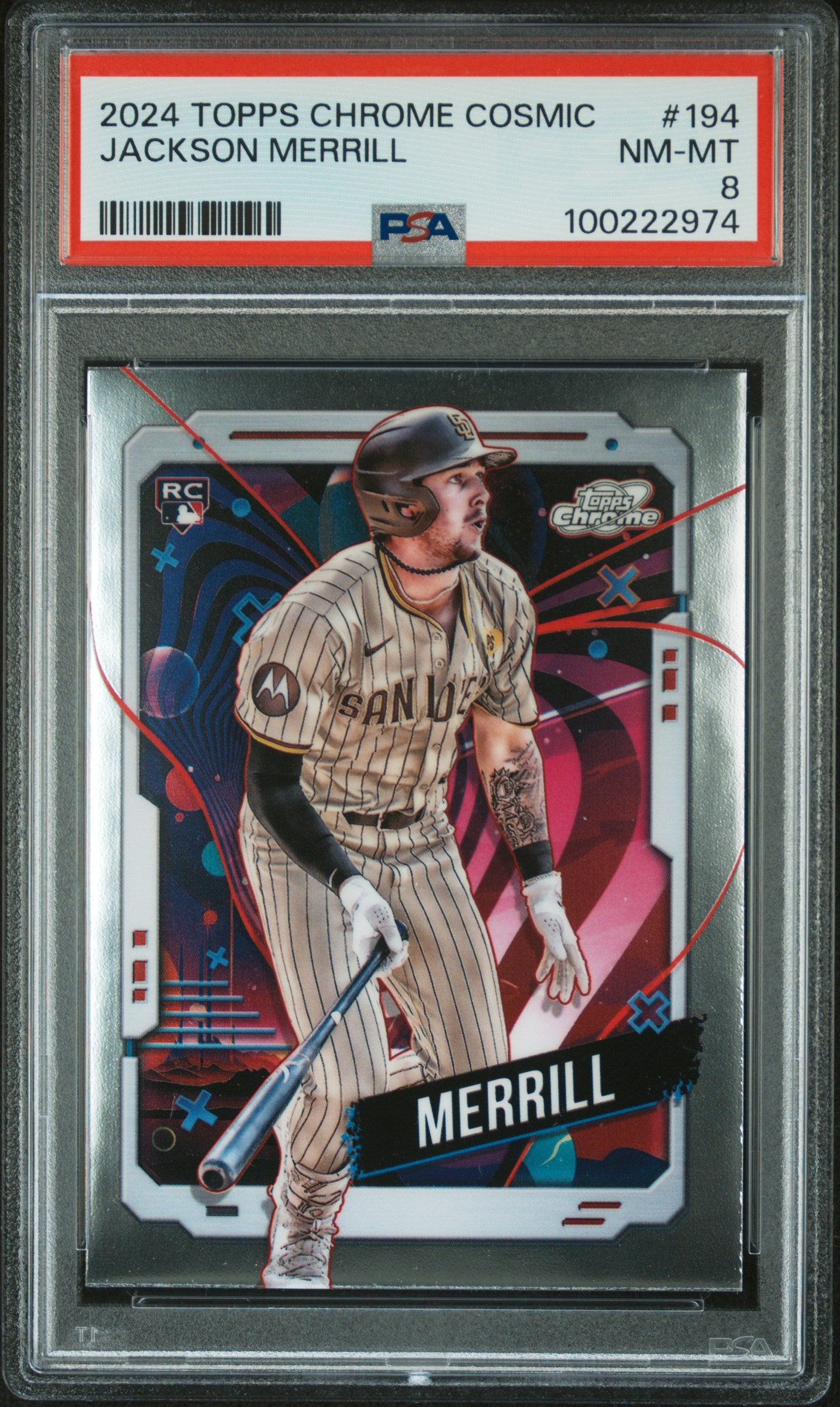 2024 Topps Chrome Cosmic #194 Jackson Merrill PSA 8
