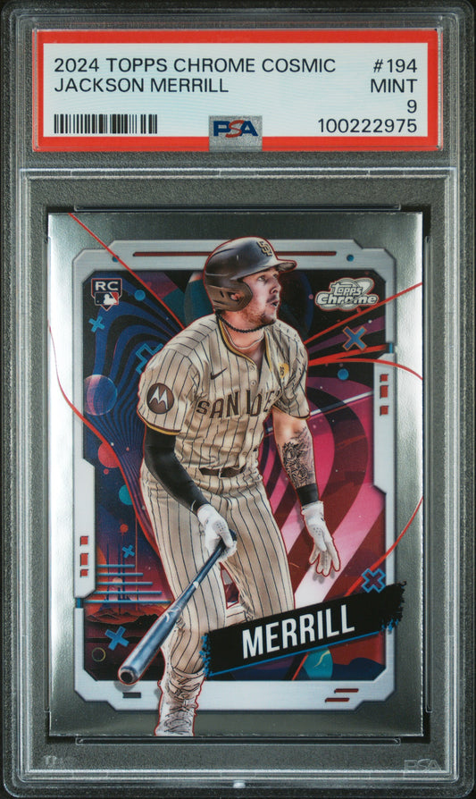 2024 Topps Chrome Cosmic #194 Jackson Merrill PSA 9