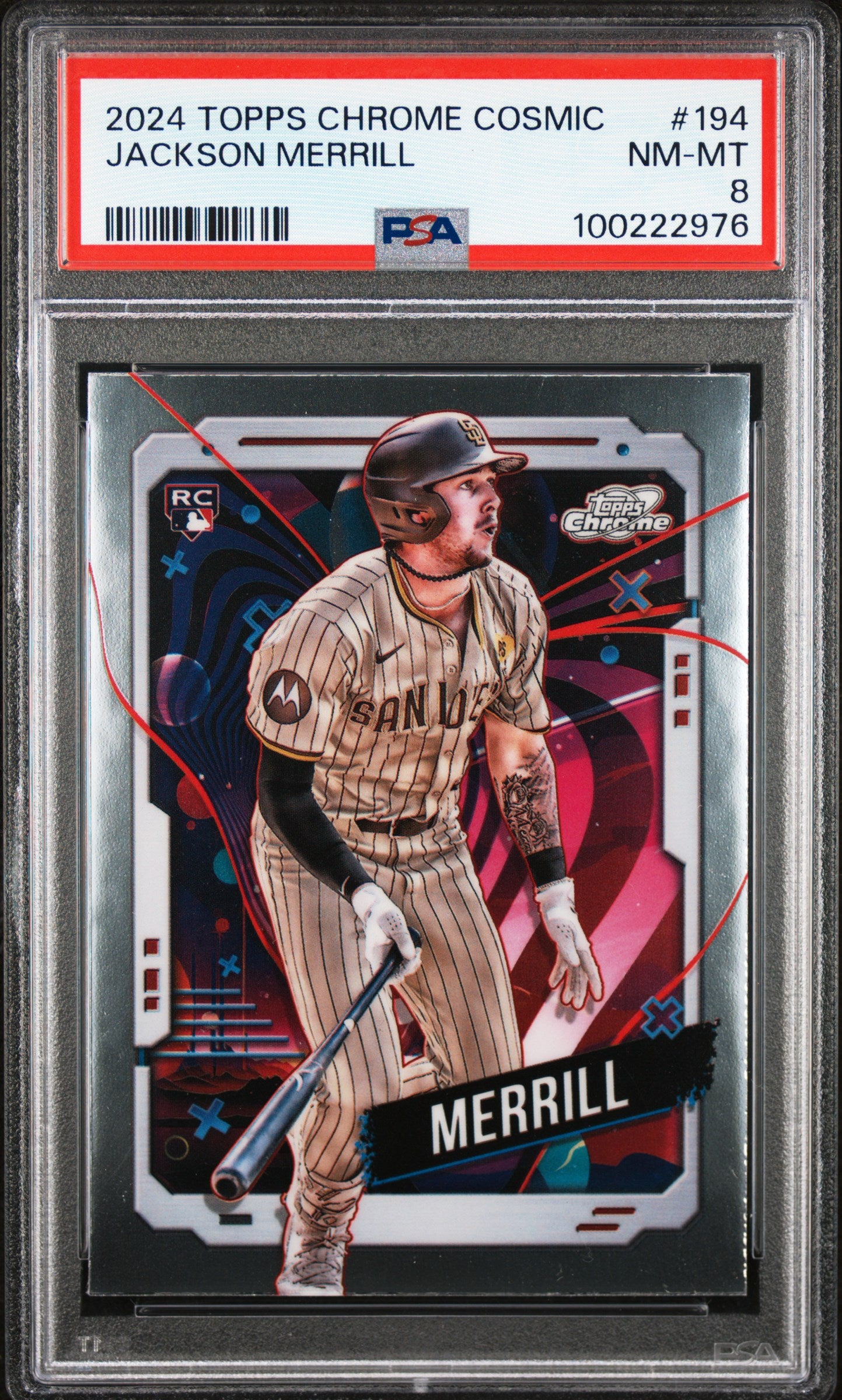 2024 Topps Chrome Cosmic #194 Jackson Merrill PSA 8