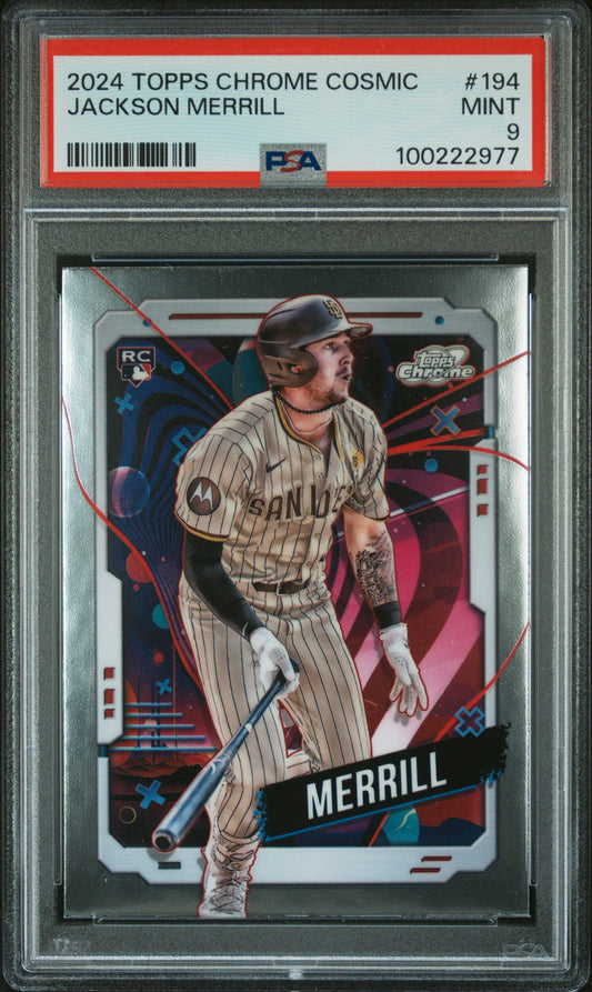 2024 Topps Chrome Cosmic #194 Jackson Merrill PSA 9